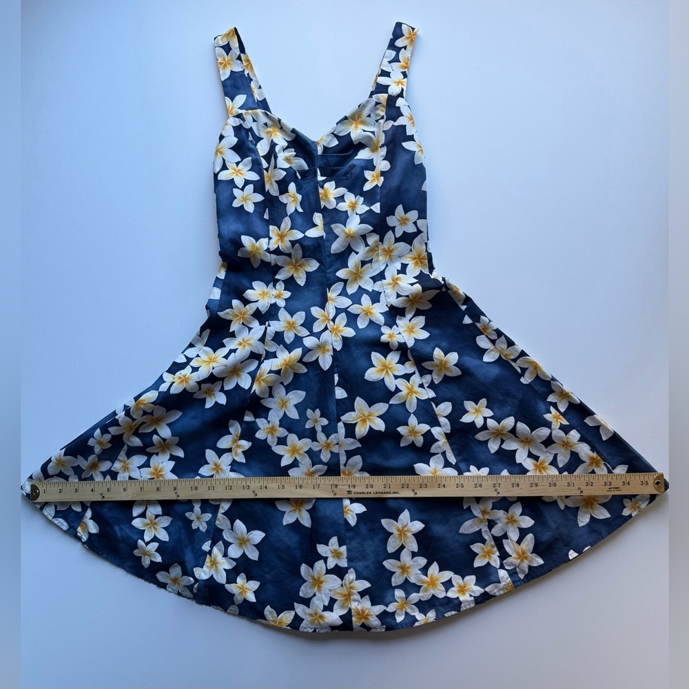 ROYAL CREATIONS Floral Blue Dress 👗 💙 🌸 🏝️ 🌊 100% COTTON ✅ - Picture 6 of 16